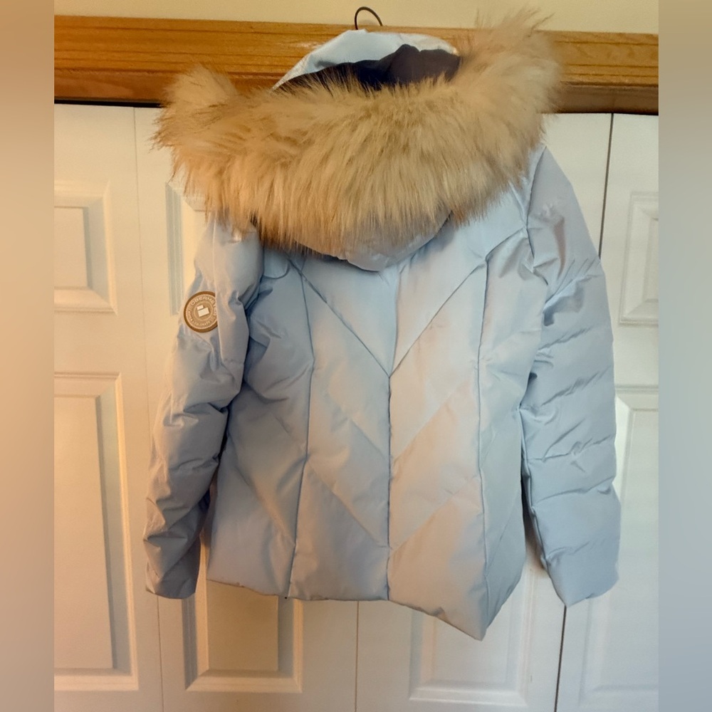 Blue Ice Obermeyer Bombshell Puffer Jacket with F… - image 2
